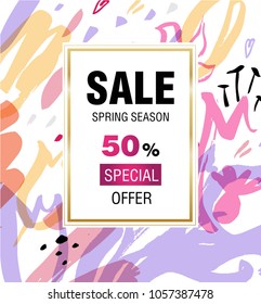 Template design sale banner for happy mother's day. Vertical poster for special mother's day sale with abstract flower decoration. 