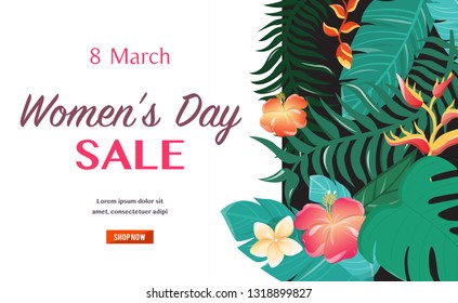 Template design sale banner for happy women's day