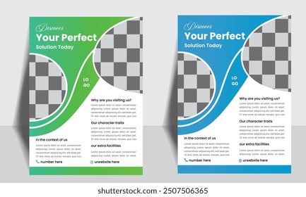 Template design set for corporate business flyers, brochures, annual reports, posters, flyers in A4 with vibrant business proposals, advertisements, promotion, and publication.