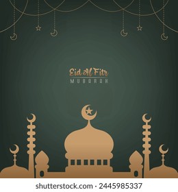 template design for social media greetings celebrating Eid al-Fitr, exclusive premium luxury	