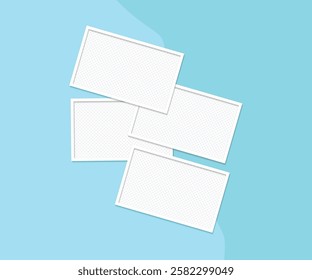 template design for social media posts, Photo frames with sticky tape