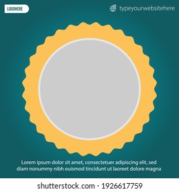 Template design for social media in square shape in elegant blue and yellow color.