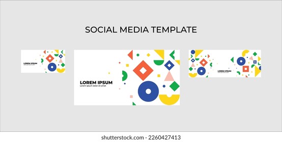 Template for the design of social networks. Minimalistic, austere, laconic design based on color geometric elements.