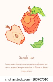 Template design with stylized apple as compound molecules