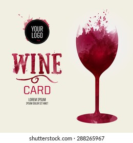 Diseño de plantilla adecuado para la carta de vinos, la invitación a degustación o la fiesta. Fondo artístico de diseño con manchas. Vector

