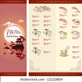 Template Design of Sushi Menu