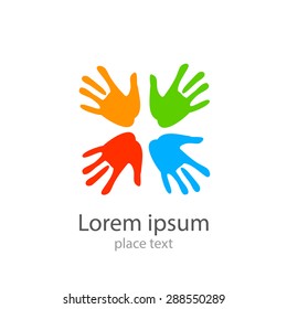 Template design -  symbol of  team, friendship, united , support, family  and others .