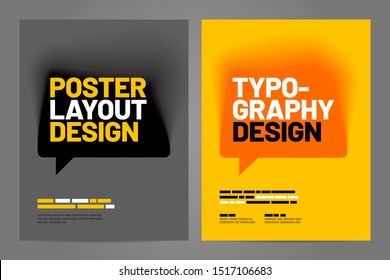 Template design with talk bubble for poster, flyer or cover.