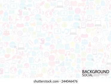 Template design thinking idea with social network icons background