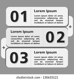 Template of design with three elements, vector eps10 illustration