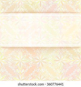 Template for design, Transparent white banner on square ornamental background
