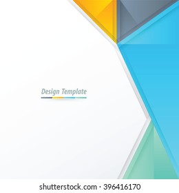Template Design Triangle  Yellow, blue, green