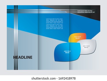 Diseño de plantilla de tríptico. Editable y vector de luz con lugares para las fotos. Proporcionalmente A4
