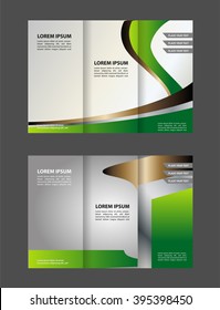 Template design trifold brochure with polygons, polygonal sphere. Editable and light vector with places for photos. Proportionally A4
