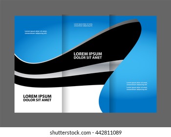 Template design trifold brochure with polygons, polygonal sphere. Editable and light vector with places for photos. Proportionally A4
