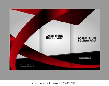 Template design trifold brochure with polygons, polygonal sphere. Editable and light vector with places for photos. Proportionally A4
