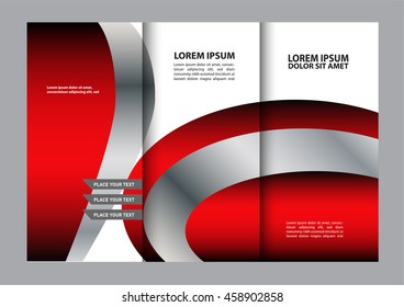 Template design trifold brochure with polygons. Editable and light vector with places for photos. Proportionally A4
