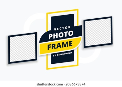 template design with two photo frames