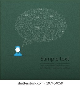 Template design User idea with back to school icons