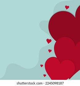 Template design of valentine's day background, elemental heart, copy space area