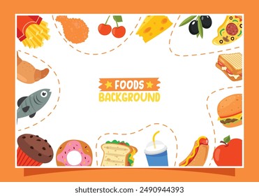 Template Design With Various Foods