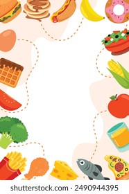 Template Design With Various Foods