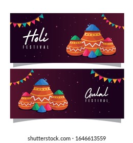 Template design vector for banner Holi festival with modern background,
it can be used for banner digital, social media content, web banner etc. 