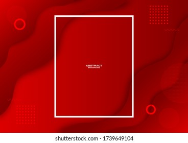 Template Design , Vector and illustration ,Fluid gradient liquid abstract geometric colorful shapes banner Red Tone.