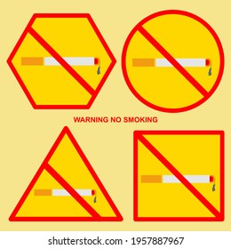 template design warning board no smoking