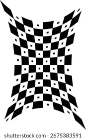 Vorlagendesign von Warped Black and White Checkerboard Optical Illusion Background. perfekt für digitales Design und moderne Kunstkonzepte.