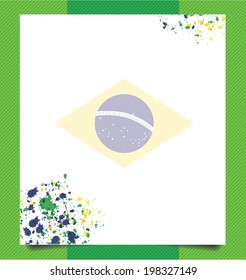 Template design, Watercolor in Brazil flag concept