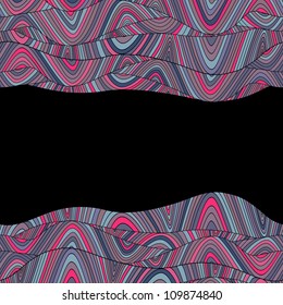 Template design. Wave illustration for card. Abstract sea background, wave theme fashion seamless pattern, vector wave ornaments - summer, maritime theme for design