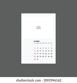 template design for year 2022 calendar with A3 size