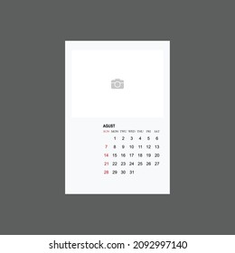 template design for year 2022 calendar with A3 size