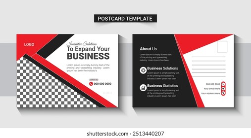 Template for designing business postcards. Incredible and modern postcard design.