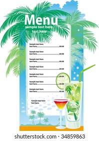 Template designs of cocktail menu