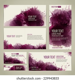 Template designs for different formats. From artistic background with colored spots. vector