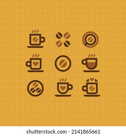 Template designs of icons for coffee shop and restaurant.