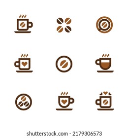 Template designs of icons for coffee shops and restaurants.