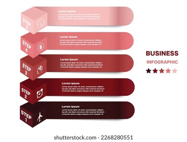 template, diagram, chart, timeline, stair step infographic business vector design of Stock Illustration