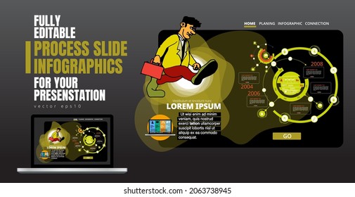 Template for diagram, graph and chart presentation. Vector business concept