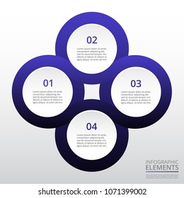 Template for diagram, graph, presentation and chart. Business concept with 4 options, parts, steps or processes.