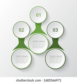 Template for diagram, graph, presentation and chart. Business concept with 3 options, parts, steps or processes