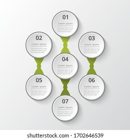 Template for diagram, graph, presentation and chart. Business concept with 7 options, parts, steps or processes