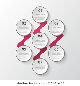 Template for diagram, graph, presentation and chart. Business concept with 7 options, parts, steps or processes