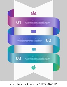Template for diagram, graph, presentation and chart. Business concept with 3 options, parts, steps or processes