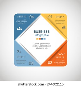 Template for diagram, graph, presentation and chart. Business concept with 4 options, parts, steps or processes.