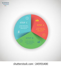 Template for diagram, graph, presentation and chart. Business concept with 3 options, parts, steps or processes.