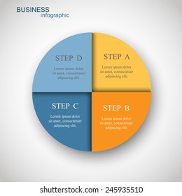 Template for diagram, graph, presentation and chart. Business concept with 4 options, parts, steps or processes. Abstract background. 