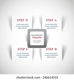 Template for diagram, graph, presentation and chart. Business concept with 4 options, parts, steps or processes. 